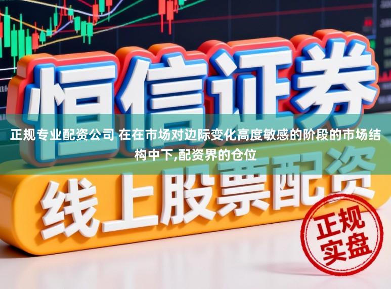 正规专业配资公司 在在市场对边际变化高度敏感的阶段的市场结构中下，配资界的仓位